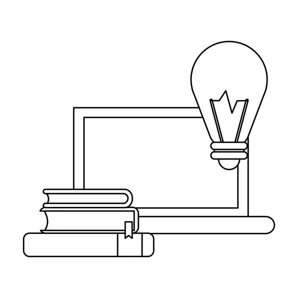 Elearning éducation en ligne avec ordinateur portable et illustration vectorielle de livre design graphique
 - Vecteur, image