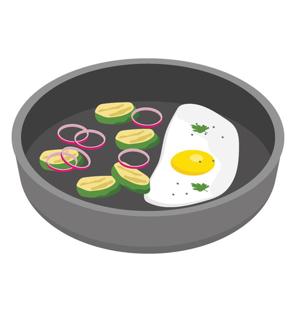 Flat icon design of fried egg for breakfast - Vektör, Görsel