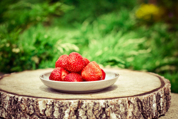 strawberries from the garden - fresh fruits and healthy eating styled concept, elegant visuals - Photo, Image