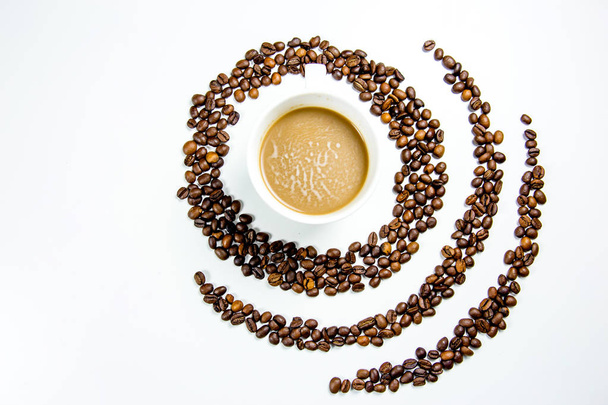 coffee beans composition on a white background - Fotó, kép