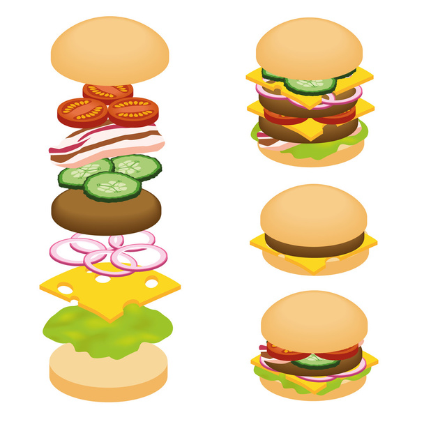 hamburger - Vektor, Bild