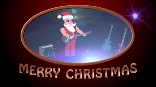 Wesołych Świąt Bożego Narodzenia. Zły Święty Mikołaj na aerosleigh jeździ z darami - Materiał filmowy, wideo