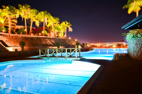 Mooi hotel van Egypte op Arabische nacht - Foto, afbeelding