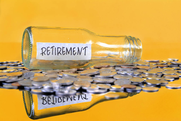 The word Retirement with stacked coins - Photo, Image