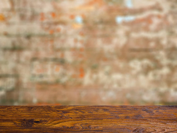 blank wooden table. Flooring. Texture of an old  brick.  Mockup. Background - 写真・画像