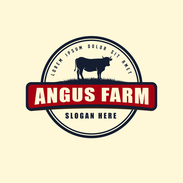 πρότυπο σχεδίασης λογότυπο black angus. αγελάδα αγρόκτημα λογότυπο του σχεδιασμού. Εικονογράφηση διάνυσμα αγελάδα - Διάνυσμα, εικόνα