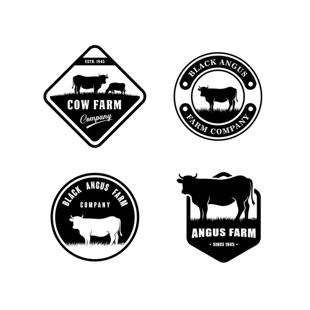 modèle de conception de logo angus noir. logo ferme vache design. illustration vectorielle de vache
 - Vecteur, image