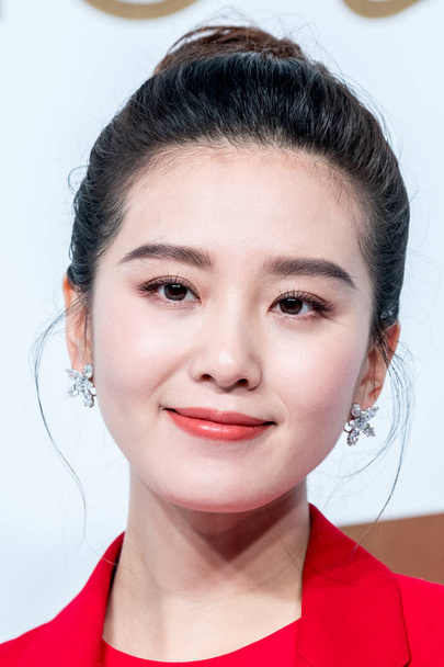 Chinese actress Liu Shishi poses at the Omega Constellation event in Shanghai, China, 23 October 2018. - Zdjęcie, obraz