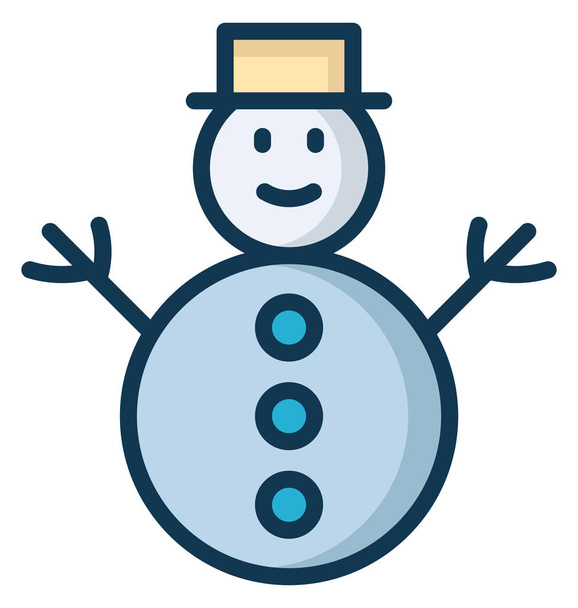 Sneeuwpop geïsoleerde Vector Icon, die kan eenvoudig worden aangepast of bewerkt in elke stijl - Vector, afbeelding