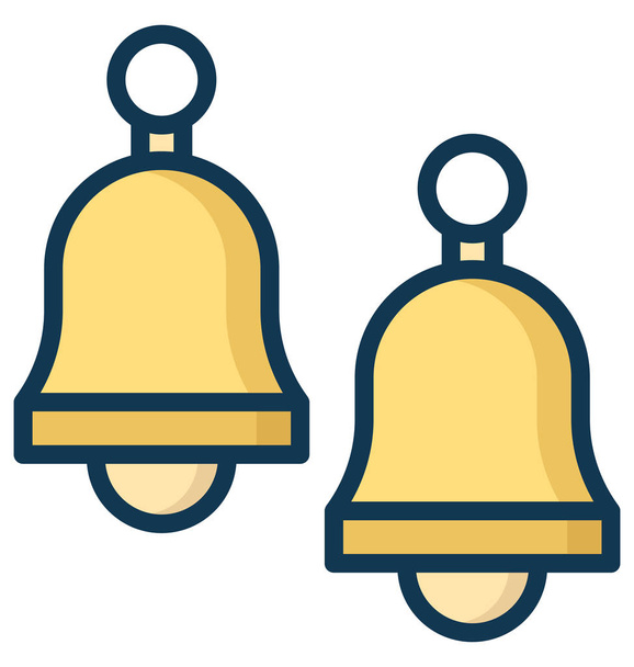 Christmas Bell Isolated Vector Icon that can be easily modified or edit in any style - Vector, Image