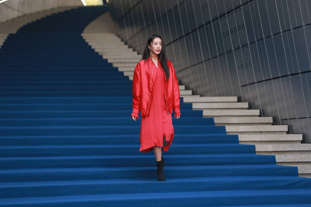 Lukáš (Lukáš Park) Jihokorejská dívčí skupiny Dal Shabet dorazí na vibrace módní přehlídce během 2019 jaro/léto Hera Soul Fashion Week v Soulu, Jižní Korea, 16 října 2018. - Fotografie, Obrázek