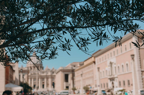 Streets, houses, and sights in Rome. Sunny summer footage from a trip to Italy - Fotó, kép