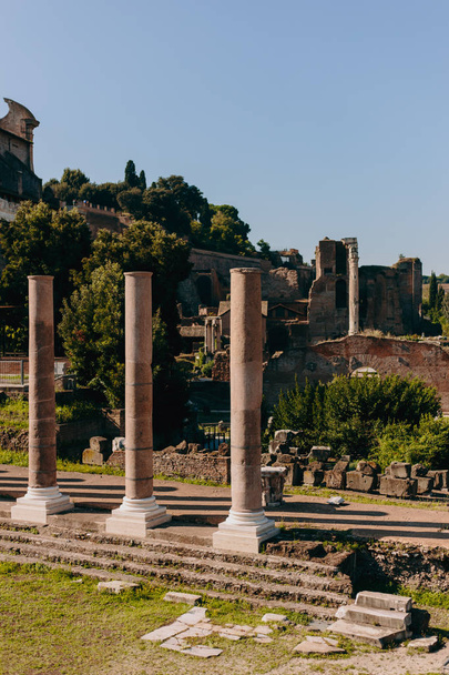 Streets, houses, and sights in Rome. Sunny summer footage from a trip to Italy - Foto, imagen