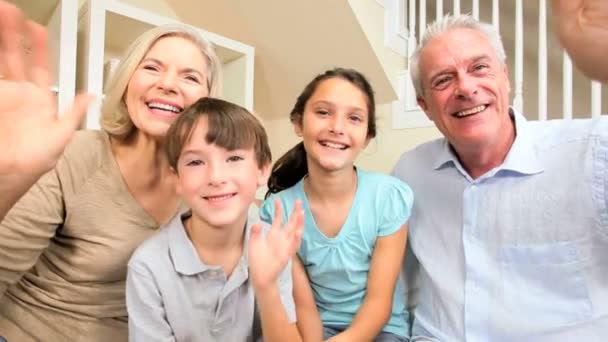 Family Generations Talking Via Online Video Web Chat - Footage, Video