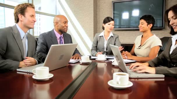 Multi Ethnic Business Team Meeting in Boardroom - Footage, Video