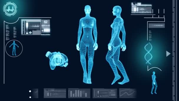 3 d 仮想歩行女性のデジタル モーション ・ グラフィック - 映像、動画