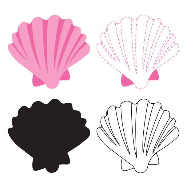 shell worksheet vector design, shell artwork vector design - Vector, Image