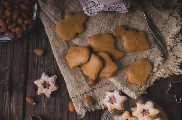Christmas time, homemade christmas cookies vintage style, delicious cookies - Fotó, kép