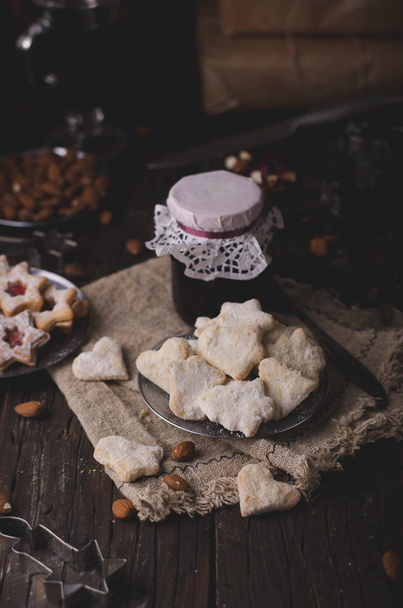 Christmas time, homemade christmas cookies vintage style, delicious cookies - Фото, изображение