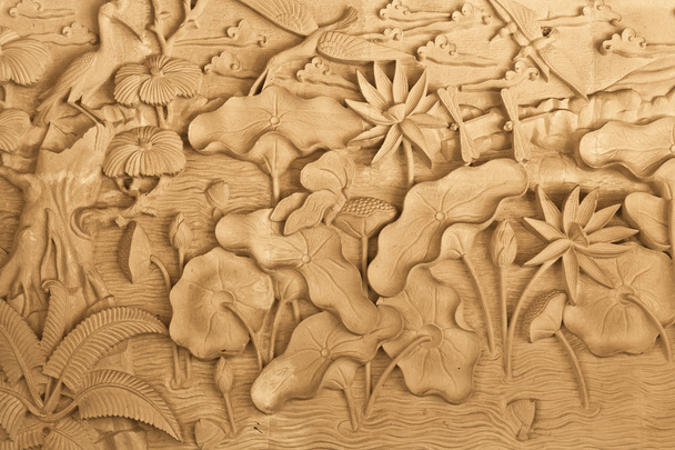 nature carved on wood - Photo, Image