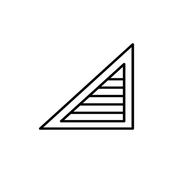 Schwarz-Weiß-Vektorillustration des venezianischen Vorhangverschlusses. Liniensymbol des horizontalen Jalousie-Dreiecks. isoliertes Objekt auf weißem Hintergrund - Vektor, Bild