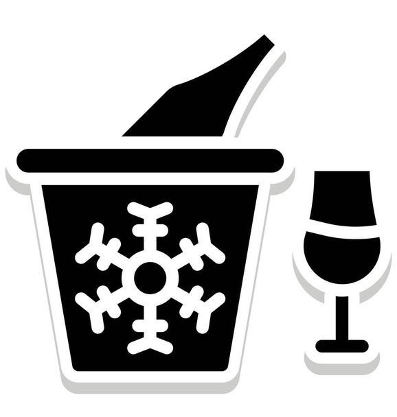 seau à vin, seau à champagne Icône vectorielle isolée qui peut être facilement modifiée ou éditée dans n'importe quel style
 - Vecteur, image