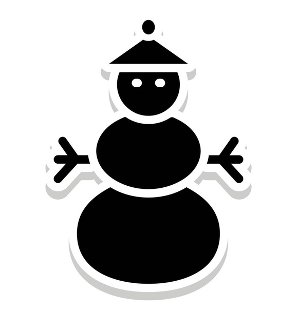 Sneeuwpop geïsoleerde Vector Icon, die kan eenvoudig worden aangepast of bewerkt in elke stijl - Vector, afbeelding