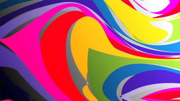 Barevné vektorové rainbow mramorování textura, akvarel abstraktní pozadí - Vektor, obrázek