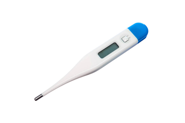 digitale elektronische thermometer geïsoleerd op witte achtergrond - Foto, afbeelding