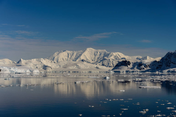 反射と南極海の風景 - 写真・画像