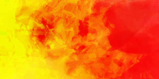 Yellow orange red watercolor gradient background. Colorful digital illustration simulating true watercolor with paper texture. - Photo, Image