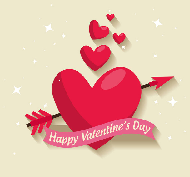 heart with arrow to valentine day celebration - Vecteur, image