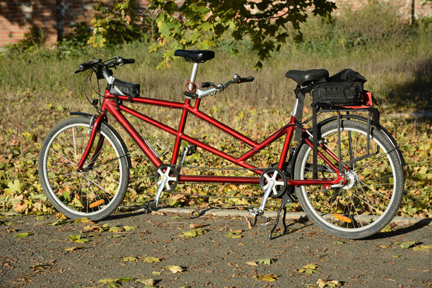 Uma bicicleta para dois amantes. Tandem - Foto, Imagem