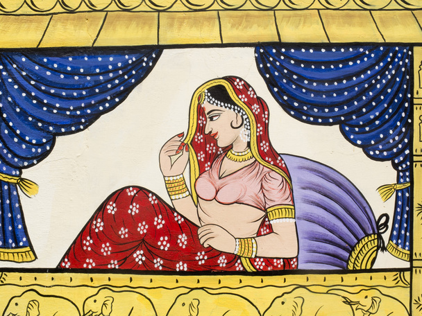 Painting of an Indian princess. - Photo, Image