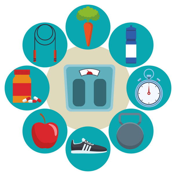 Sport and fitness elements - Vector, Image