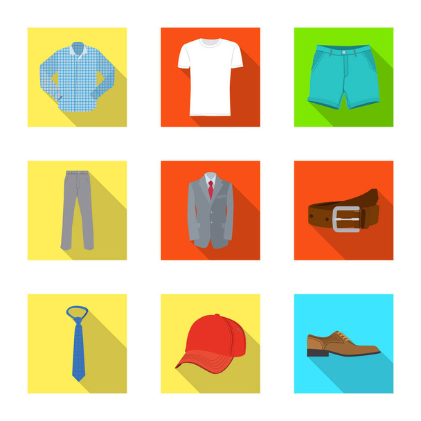 Isolated object of man and clothing icon. Set of man and wear stock symbol for web. - Διάνυσμα, εικόνα