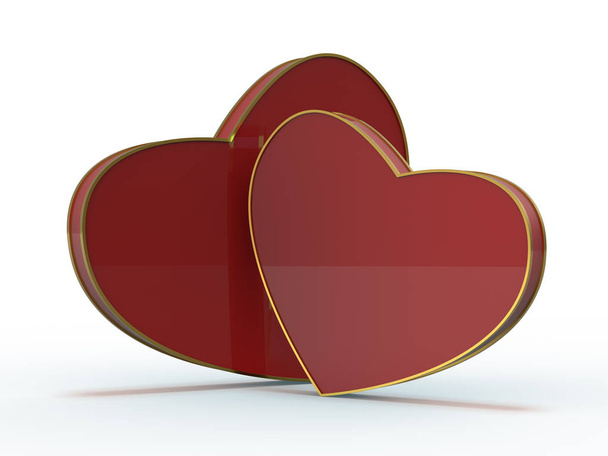 Red heart gemstone on isolated background. 3D rendering - Valokuva, kuva
