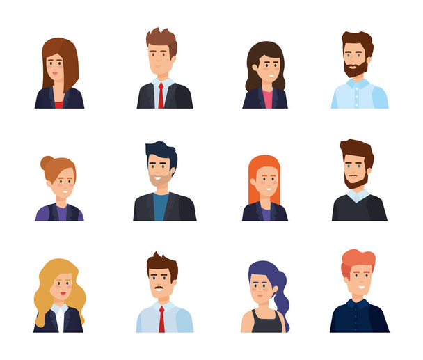 group of business people avatars characters vector illustration design - Vector, Image