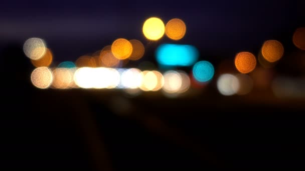 Traffic Bokeh Lights at Night in City - Footage, Video