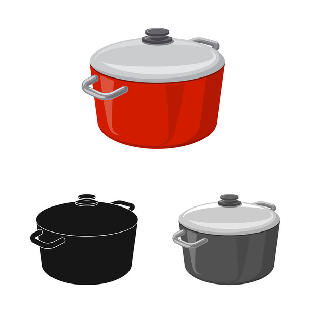 Isolated object of kitchen and cook icon. Collection of kitchen and appliance stock vector illustration. - Vektör, Görsel