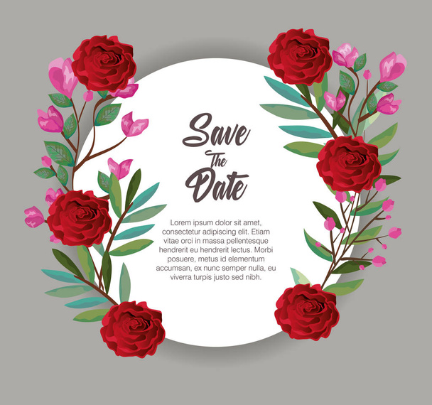 a koszorú, a gyönyörű rosebush kártya - Vektor, kép