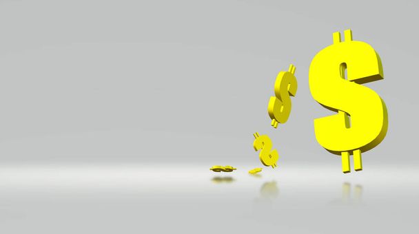 3D-Dollar-Symbol goldene Farbe für Inhalte Geschäftsidee. - Foto, Bild