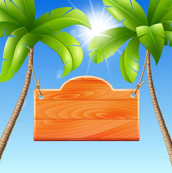 Illustration for a summer holiday by the sea - Vector, Image