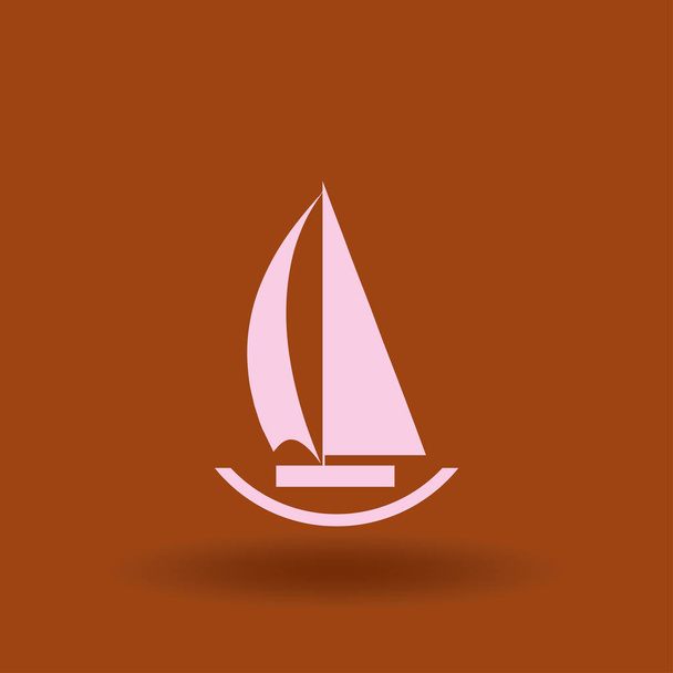 Значок вітрильного човна. плоский стиль
 - Вектор, зображення