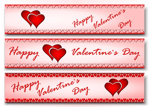 Set of vector headers or banners for St. Valentines Day. - Διάνυσμα, εικόνα