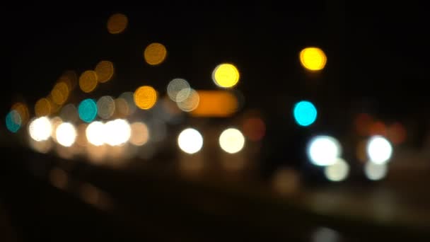 Traffic Bokeh Lights at Night in City - Footage, Video