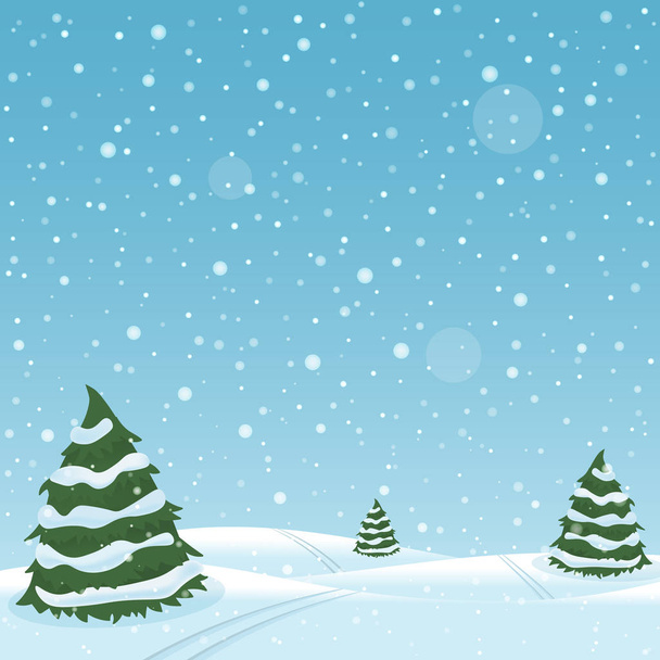 Gioco invernale con cumuli di neve, abeti e neve che cade. Posto per il testo. Illustrazione vettoriale
. - Vettoriali, immagini