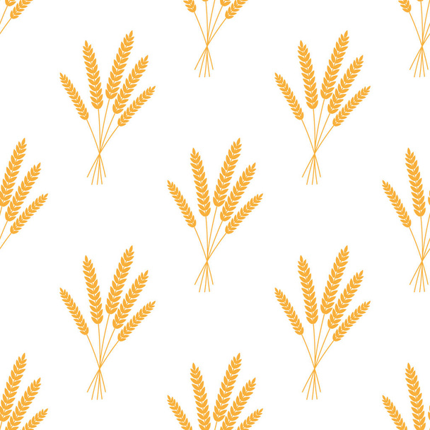 シームレス パターン。ベクトルの図。農業小麦背景ベクトル アイコン イラスト デザイン - ベクター画像