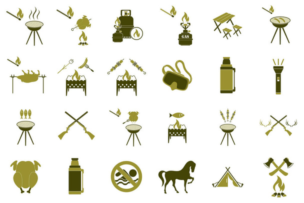 Set of tourism services icons. Vector illustration - Vector, Image