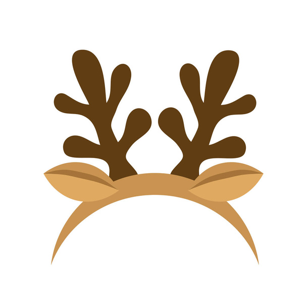 Mask with reindeer antler isolated on white background. Merry Christmas. vector illustration - Vector, Image